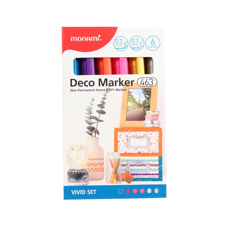 ASTRA - MONAMI Deco Marker 463, 0,7mm, VIVID SET, 6buc, 20800015080