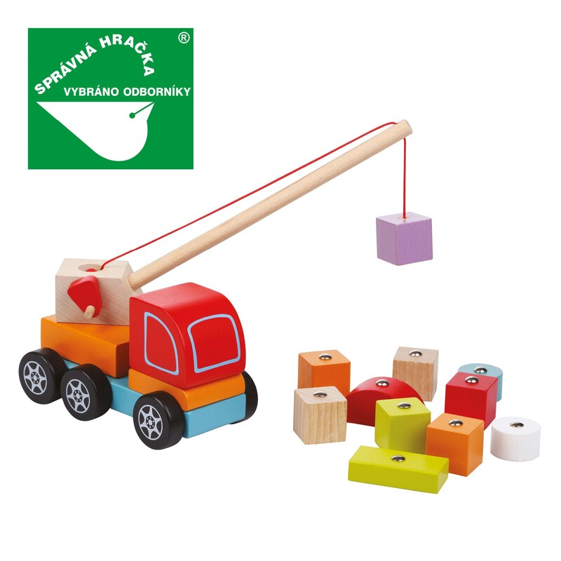 CUBIKA - 13982 Macara mobilă cu magnet - puzzle din lemn format din 14 piese