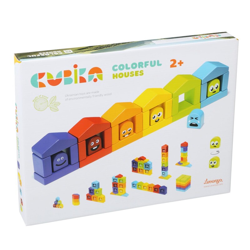 CUBIKA - 14866 Case colorate - trusă de lemn 30 bucă?i