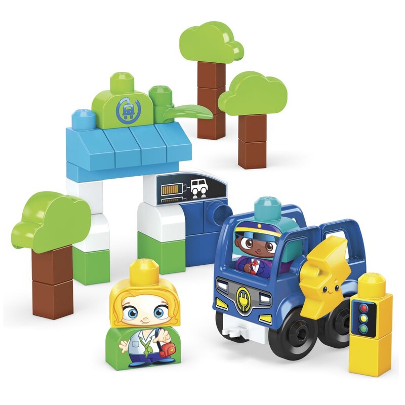 MATTEL - Mega bloks autobuzul verde din ora? se încarcă ?i merge HDX90