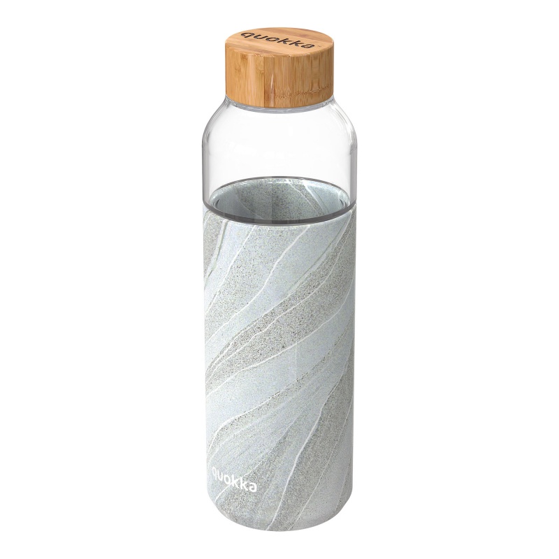 QUOKKA - FLOW Sticlă de sticlă cu suprafața siliconată WHITE STONE, 660ml, 40002