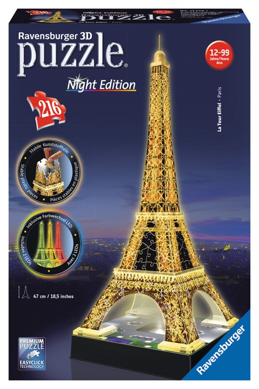 RAVENSBURGER - Turnul Eiffel (Ediție de noapte) 3D 216D