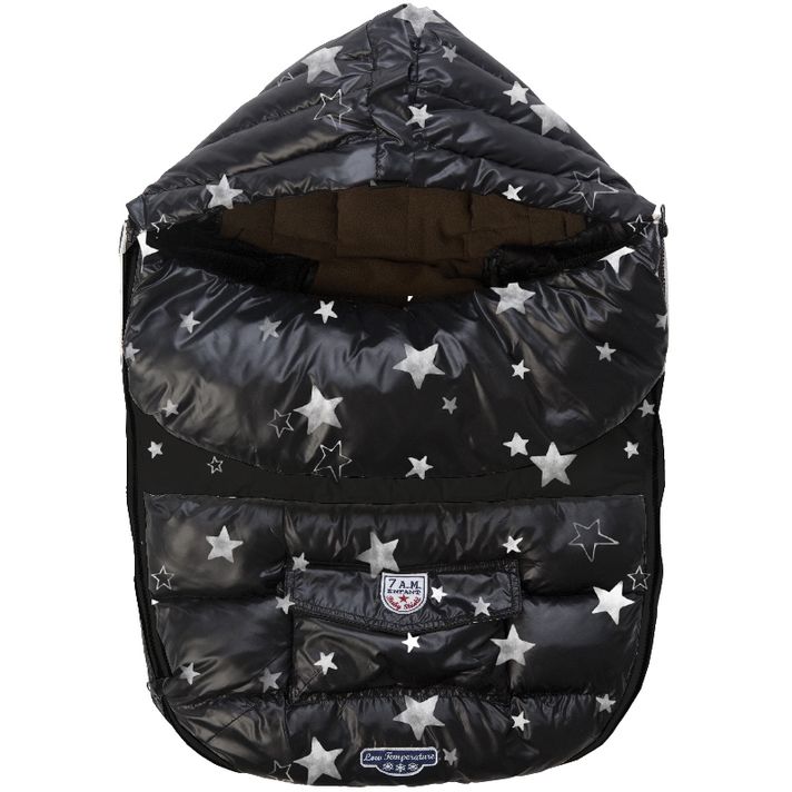 7 A.M. ENFANT - Enfant Baby Shield Sac de picioare, Print Black Stars