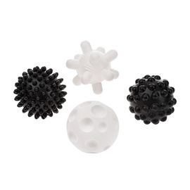 AKUKU - Set de baloane de jucărie senzorială 4 buc. 6 cm alb-negru și negru