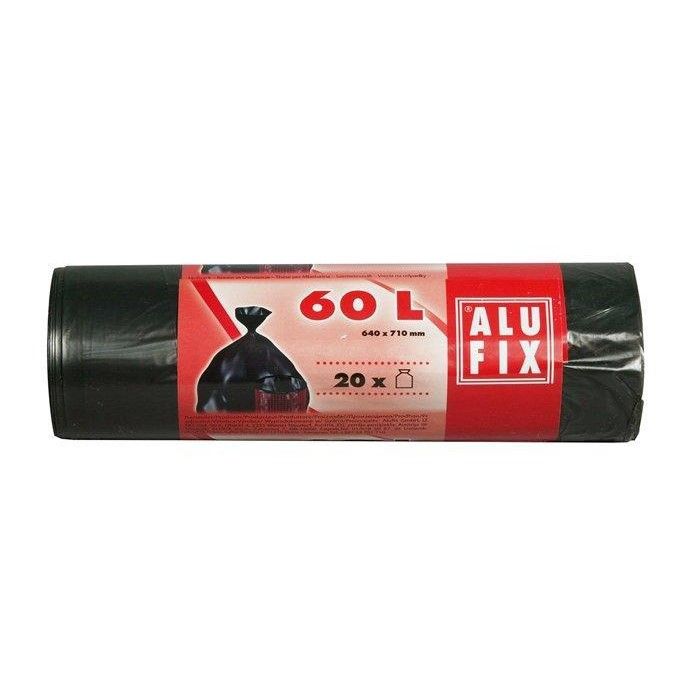 ALUFIX - Pungi de gunoi HDPE 60L / 20buc (64x71cm) negru 15 mic