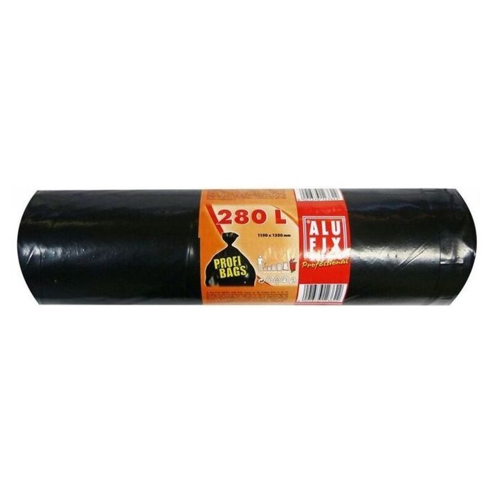 ALUFIX - Pungi de gunoi Profi LDPE 280L / 5ks (115x135cm) negru 60 mic