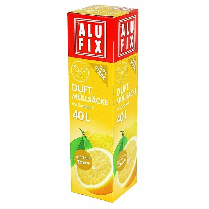 ALUFIX - Pungi de gunoi cu aromă pentru retragere 40L / 12buc (53x60cm) lămâie 18 mic