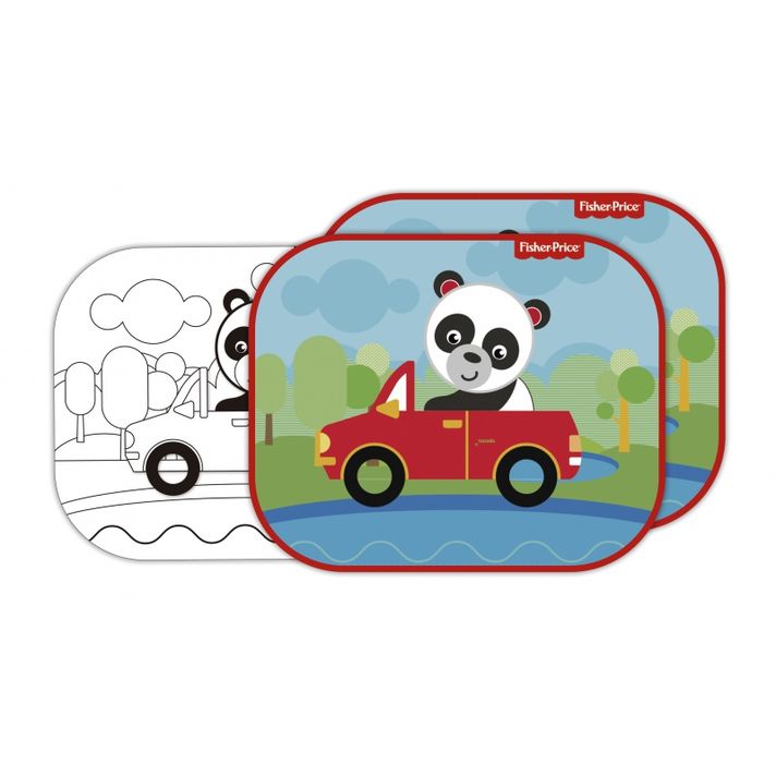 ARDITEX - FISHER-PRICE Parasolar auto pentru copii + carte de colorat PANDA, FP10169