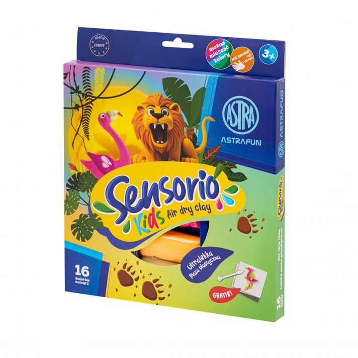 ASTRA - Material de modelare (air dry clay) Sensorio Kids Jungle, 16 culori , 336123023