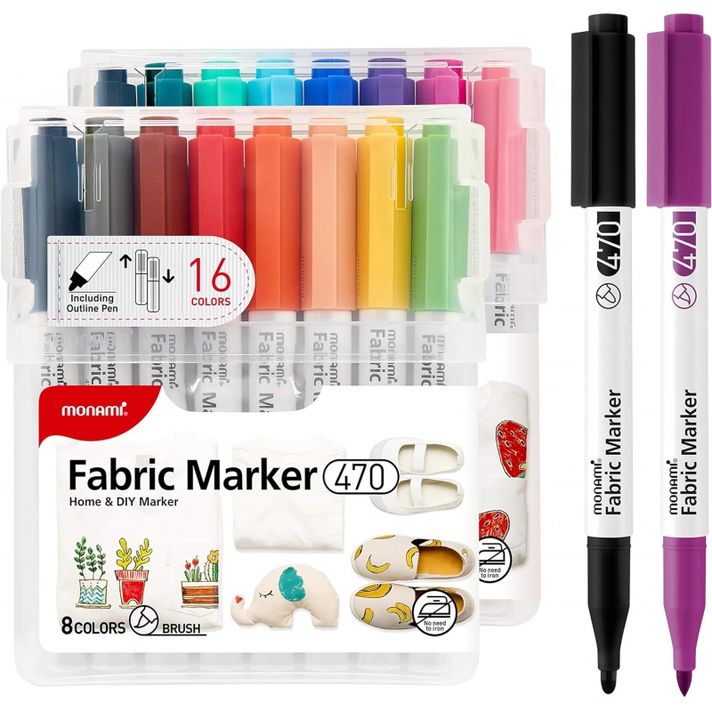 ASTRA - MONAMI Set de markere pentru textile FABRIC MARKER 470, 15+1buc, 20500055250