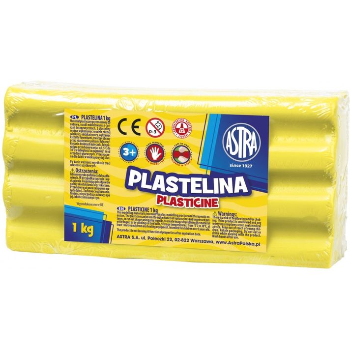 ASTRA - Plastilină 1kg Galben de lămâie, 303111004