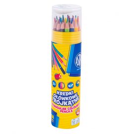ASTRA - Creioane colorate triunghiulare în tub - 24  culori + ascuțitoare, 312023907