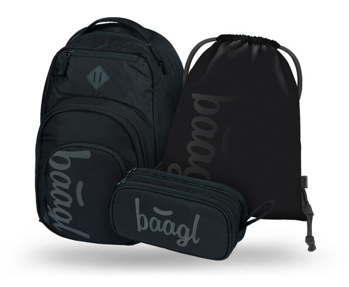 BAAGL - SET 3 Coolmate Black: rucsac, penar, sac