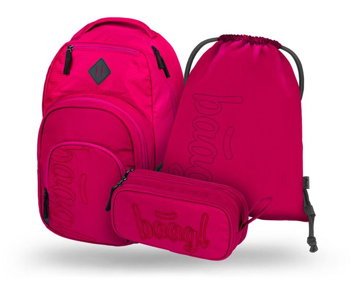 BAAGL - SET 3 Coolmate Ruby: rucsac, penar, sac