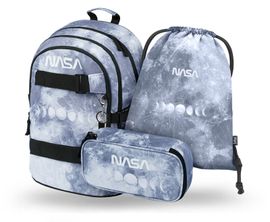 BAAGL - SET de 3 Skate NASA Grey: rucsac, trusă, geanta de pantofi