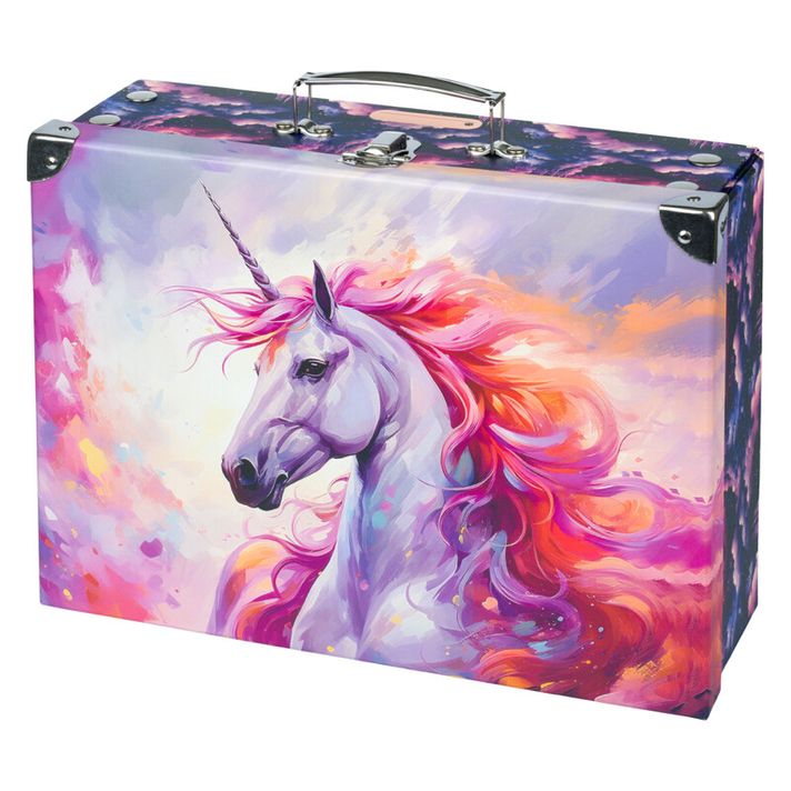 BAAGL - Carcasă de școală pliabilă cu accesorii Regatul Unicorn