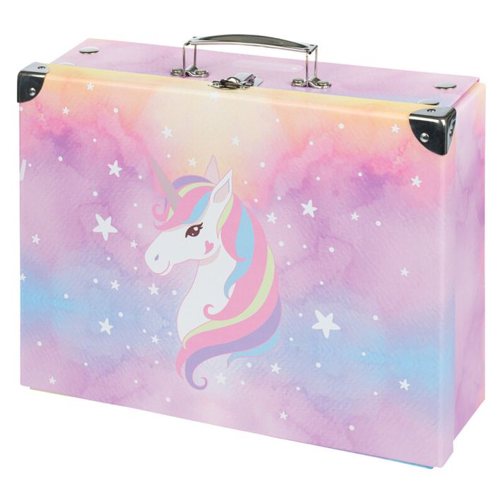 BAAGL - Geantă școlară pliabilă Rainbow Unicorn cu accesorii