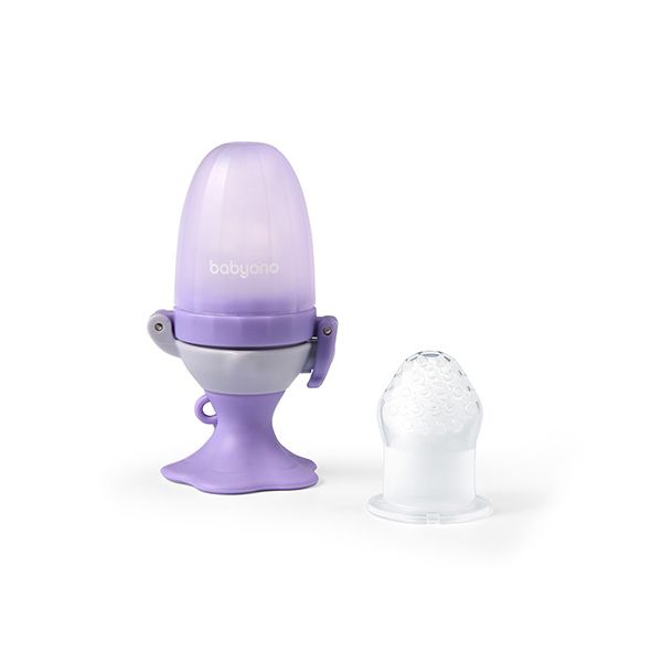 BABYONO - Suzetă din silicon pentru hrănire Flower violet 6m+