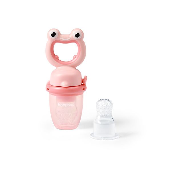 BABYONO - Suzetă din silicon pentru hrănire Frog pink 6m+