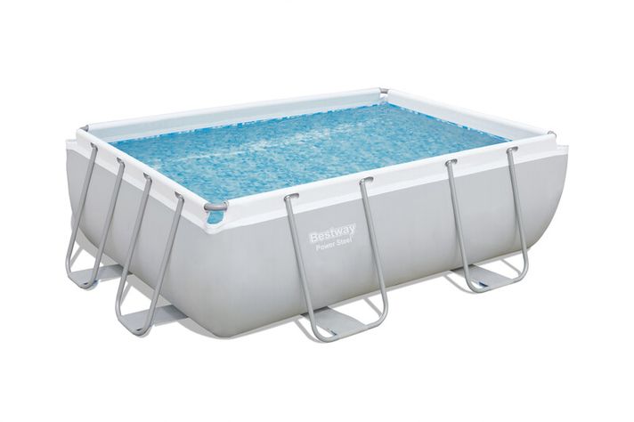 BESTWAY - Piscină supraterană dreptunghiulară Power Steel, filtrare cu cartuș, 2,82 m x 1,96 m x 84 cm