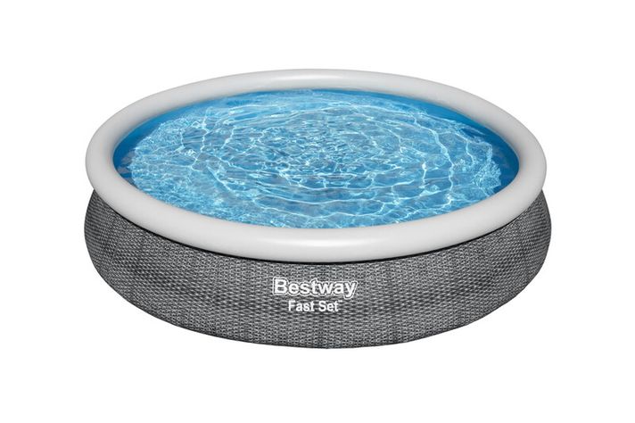 BESTWAY - Piscina gonflabila Fast Set gri, 3,66m x 76cm