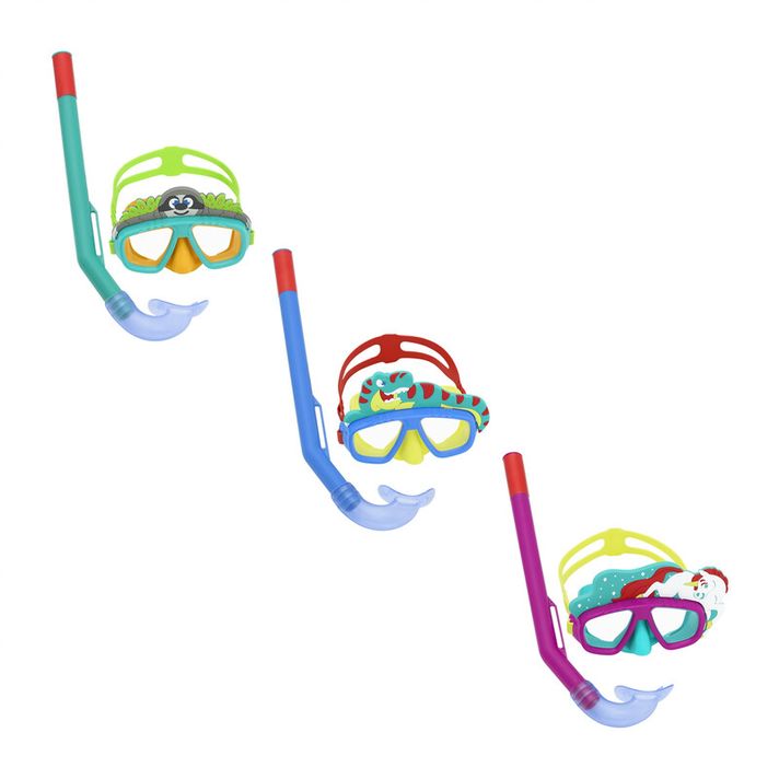 BESTWAY - Set de snorkel pentru copii Aquapals (verde, roz, albastru)