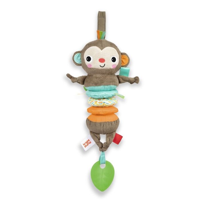 BRIGHT STARTS - Jucărie cu melodie pe inelul C Pull, Play & Boogie monkey 0m+