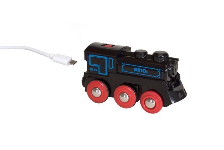 BRIO - Locomotivă electrică reîncărcabilă prin cablu mini USB