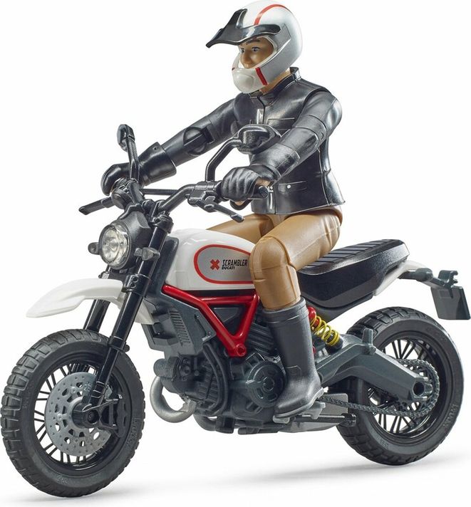 BRUDER - 63051 Scrambler pentru motociclete Ducati Desert Sled + figurină