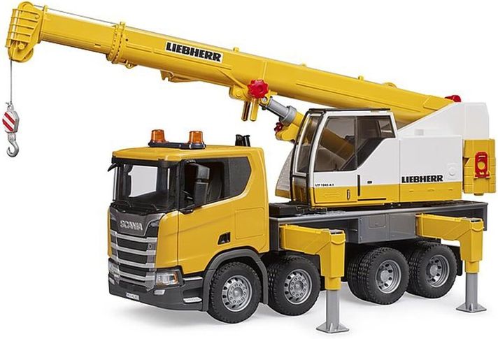 BRUDER - Camionul Scania cu macara Liebherr.