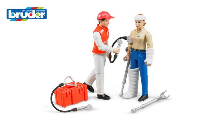 BRUDER - Vehicule comerciale - set figurine medic, asistenta si accesorii