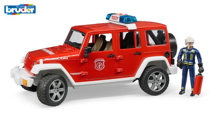 BRUDER - Mașini de salvare - Jeep Wrangler de pompieri cu pompier