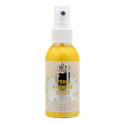 CADENCE - Spray cu perle pentru textile închise la culoare,galben auriu 100ml