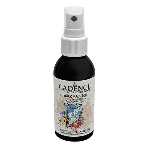 CADENCE - Vopsea textilă spray, negru, 100ml