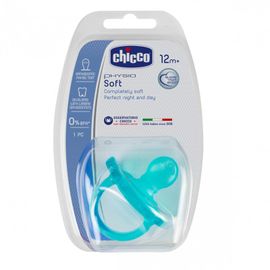 CHICCO - Suzeta din silicon Physio Soft albastru 12m+