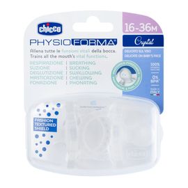 CHICCO - Suzeta Physio Luxe All-Silicone 16-36m crystal 2 buc