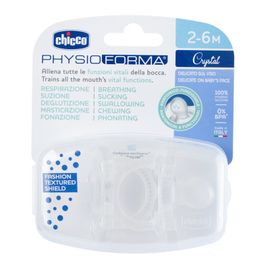CHICCO - Suzeta Physio Luxe All-Silicone 2-6m crystal 2 buc