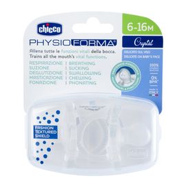 CHICCO - Suzeta Physio Luxe All-Silicone 6-12m crystal 2 buc