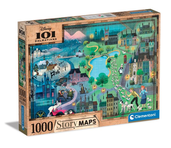 CLEMENTONI - Puzzle 1000 piese - Harta Disney 101 dalmați