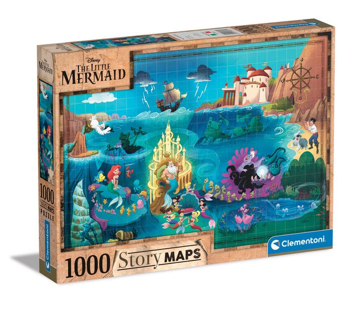 CLEMENTONI - Puzzle 1000 piese Harta Disney - Mica Sirenă