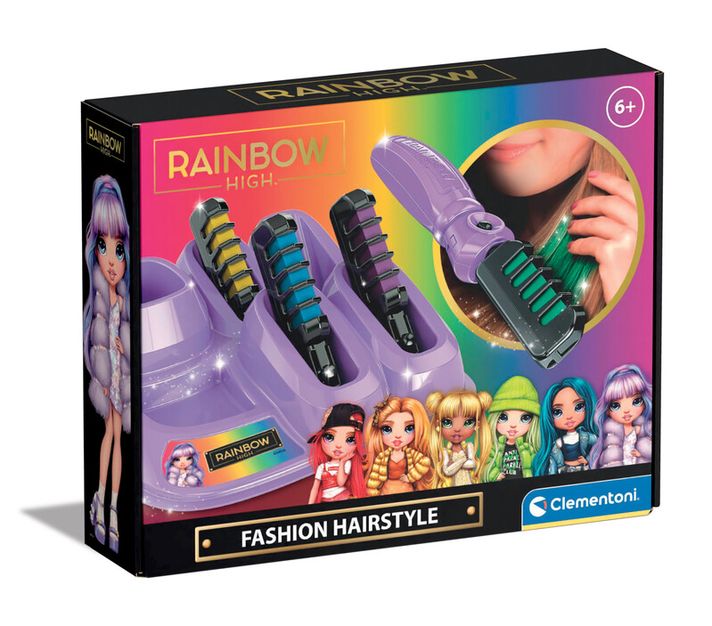 CLEMENTONI - Rainbow High - Machiaj pentru par - Coafura curcubeu fashion