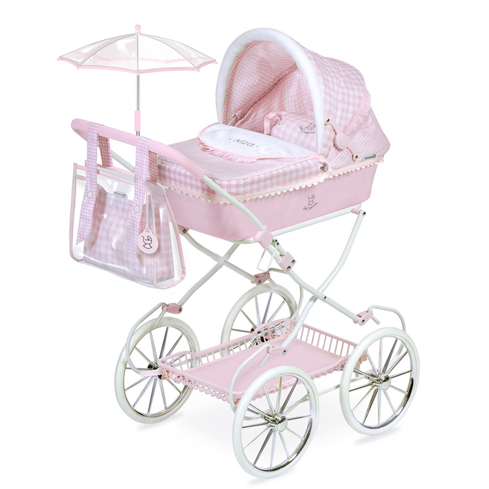 DECUEVAS TOYS -  81046 Carucior pliabil pentru papusi cu geanta si accesorii NIZA 2022 - 81 cm