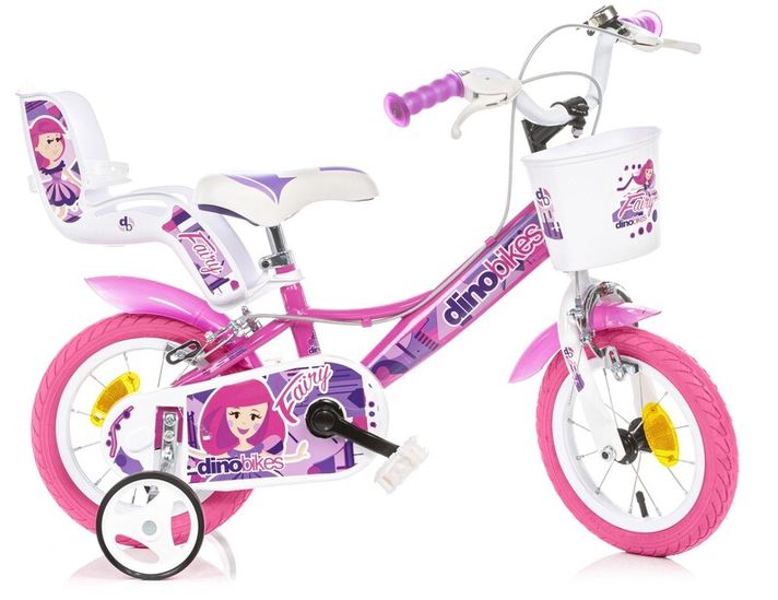 DINO BIKES - DINO Biciclete - Bicicletă pentru copii 12" 124RSN-09FY Fairy - roz