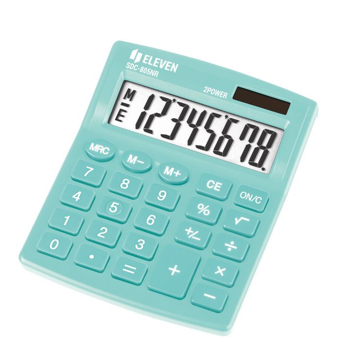 ELEVEN  - SDC 805NRGNE green calculator