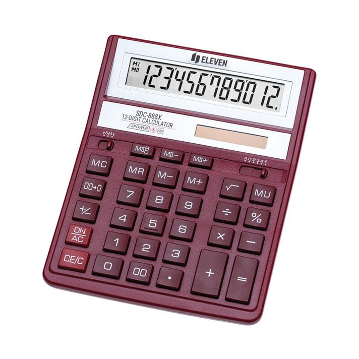 ELEVEN  - SDC 888XRD red calculator
