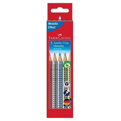 FABER CASTELL - Creioane cu acuarelă Faber-Castell Jumbo Grip Metallic set de 5 buc