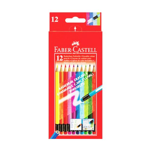 FABER CASTELL - Creioane colorate Faber-Castell cauciucabil 12 culori