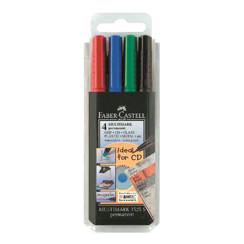 FABER CASTELL - Marker permanent OHP S, set 4 buc