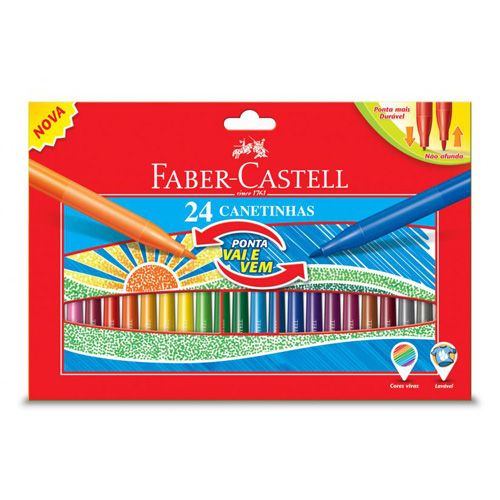 FABER CASTELL - Markere cu vârf flexibil, set de 24 de colorate