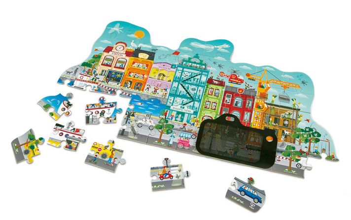 HAPE - Puzzle - Oraș animat în mișcare, 49 de piese